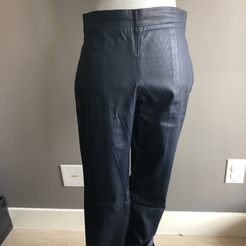 Tory Burch calfskin navy leather pants/leggings